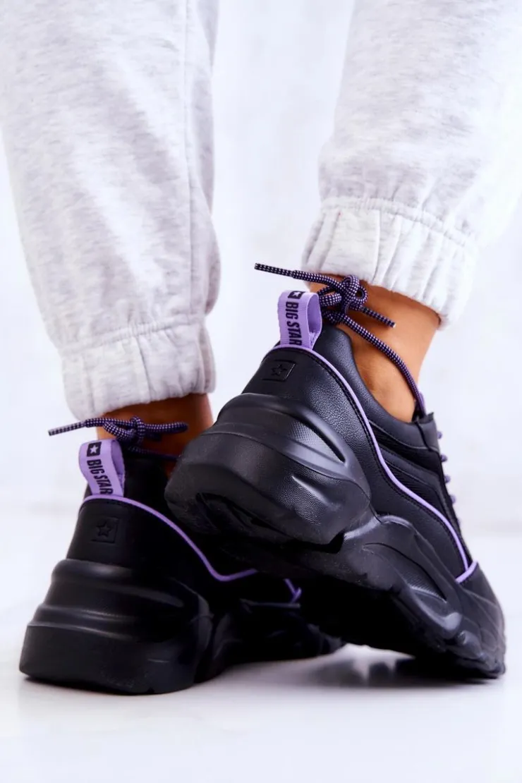 Outlet Big Star Shoes Buty Sportowe Memory Foam Big Star JJ274786 Czarne