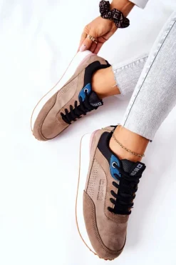 Best Big Star Shoes Buty Sportowe Memory Foam Big Star II274407 Brązowo-Czarne