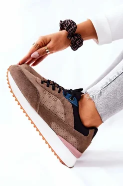 Best Big Star Shoes Buty Sportowe Memory Foam Big Star II274407 Brązowo-Czarne