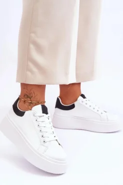 Clearance Boto Buty Sportowe Na Masywnej Platformie Biało-Czarne Boneti