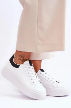 Clearance Boto Buty Sportowe Na Masywnej Platformie Biało-Czarne Boneti