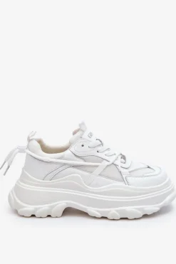 Best GOE Buty Sportowe Na Masywnej Platformie LL2N4029 Białe