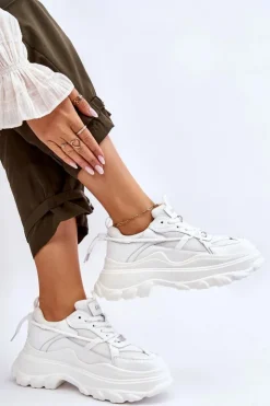 Best GOE Buty Sportowe Na Masywnej Platformie LL2N4029 Białe