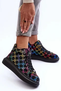 GOE Buty Sportowe Na Platformie Dżety MM2N4009 Czarne