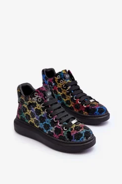 GOE Buty Sportowe Na Platformie Dżety MM2N4009 Czarne