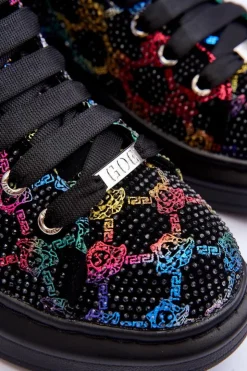 GOE Buty Sportowe Na Platformie Dżety MM2N4009 Czarne