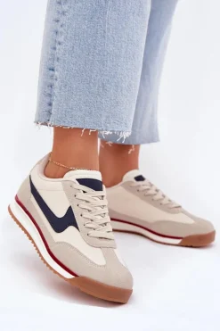Outlet Evento Buty Sportowe Sneakersy Damskie Beżowe Zerina Beżowy