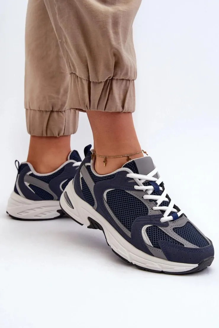 Boto Sneakersy Damskie*Buty Sportowe Sneakersy Damskie Granatowe Kildia