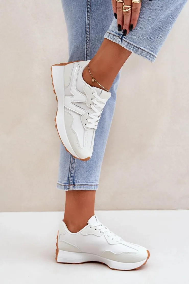 Boto Buty Sportowe Sneakersy Damskie Białe Britma