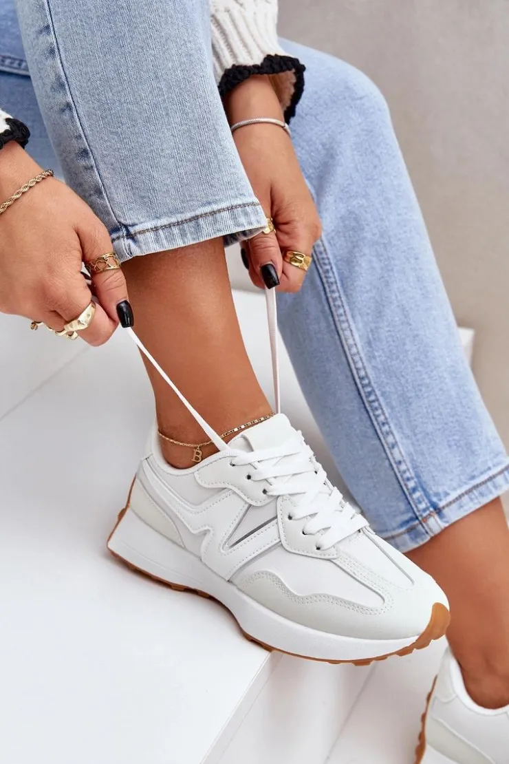 Boto Buty Sportowe Sneakersy Damskie Białe Britma