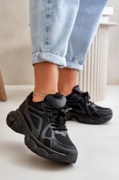 Damskie Boto Buty Sportowe Sneakersy Damskie Czarne Timoci