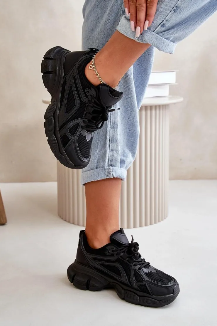 Damskie Boto Buty Sportowe Sneakersy Damskie Czarne Timoci