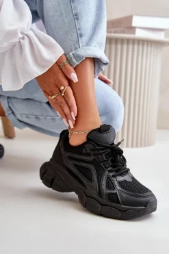 Damskie Boto Buty Sportowe Sneakersy Damskie Czarne Timoci