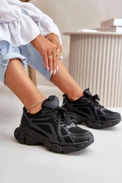 Damskie Boto Buty Sportowe Sneakersy Damskie Czarne Timoci