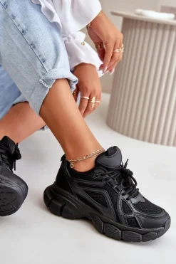 Damskie Boto Buty Sportowe Sneakersy Damskie Czarne Timoci