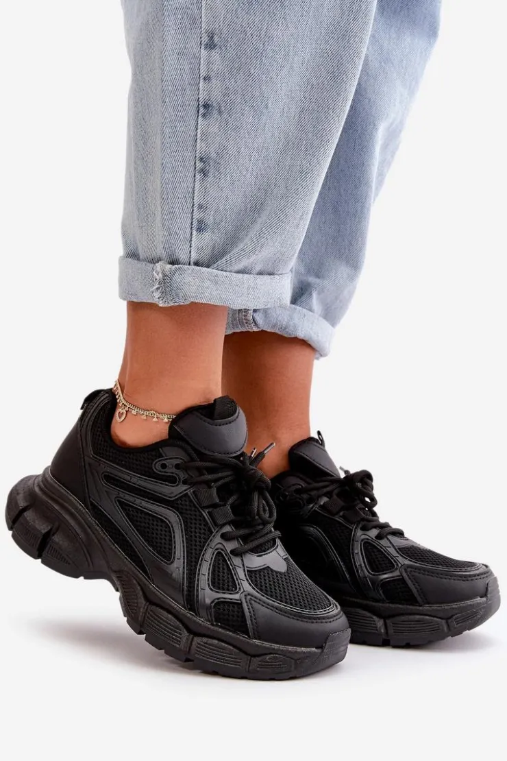 Damskie Boto Buty Sportowe Sneakersy Damskie Czarne Timoci