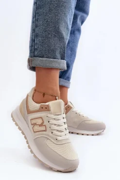 New Boto Buty Sportowe Sneakersy Damskie Beżowe Alettesa