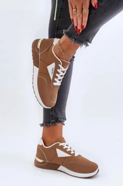 Discount Boto Buty Sportowe Sneakersy Damskie Brązowe Vovella Brązowy