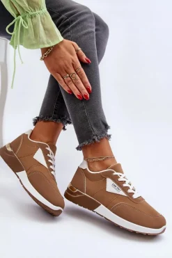 Discount Boto Buty Sportowe Sneakersy Damskie Brązowe Vovella Brązowy