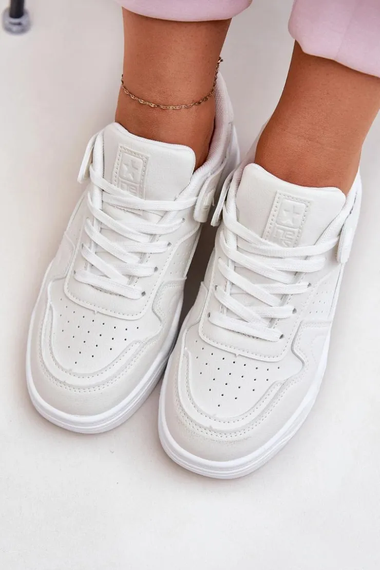 Clearance Evento Buty Sportowe Sneakersy Damskie Z Eko Skóry Białe Telisiria