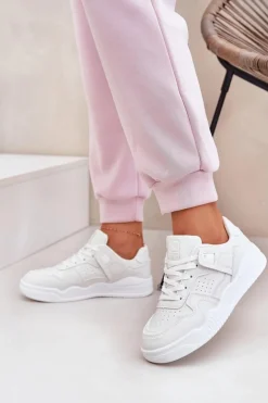 Clearance Evento Buty Sportowe Sneakersy Damskie Z Eko Skóry Białe Telisiria