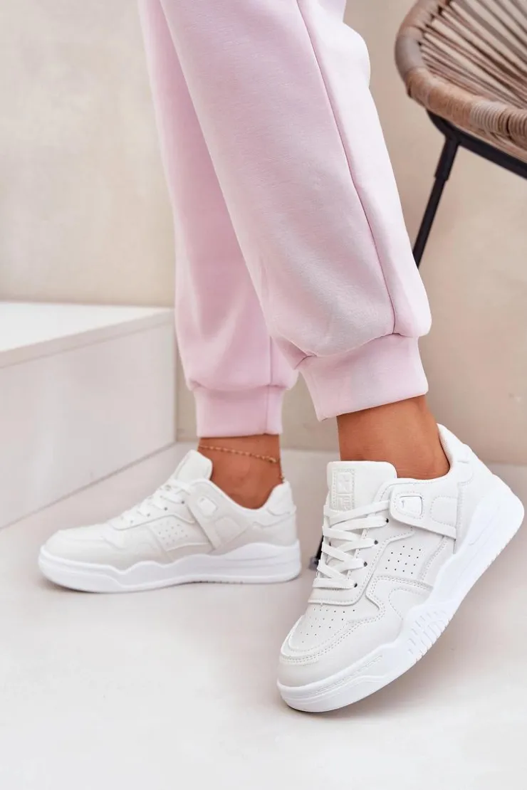 Clearance Evento Buty Sportowe Sneakersy Damskie Z Eko Skóry Białe Telisiria