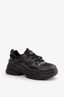 Online Boto Buty Sportowe Sneakersy Damskie Na Masywnej Podeszwie Czarne Lerista