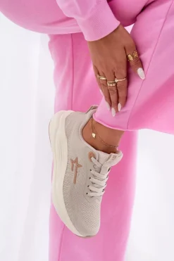 Damskie Big Star Shoes Buty Sportowe Sneakersy Damskie Big Star RR274A145 HI-POLY SYSTEM Beżowe