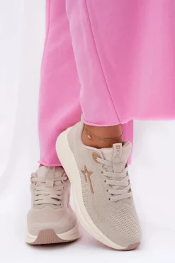 Damskie Big Star Shoes Buty Sportowe Sneakersy Damskie Big Star RR274A145 HI-POLY SYSTEM Beżowe