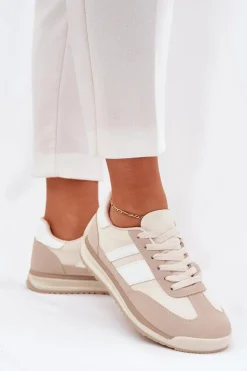 Online Boto Buty Sportowe Sneakersy Damskie Panterka Beżowe Galabis