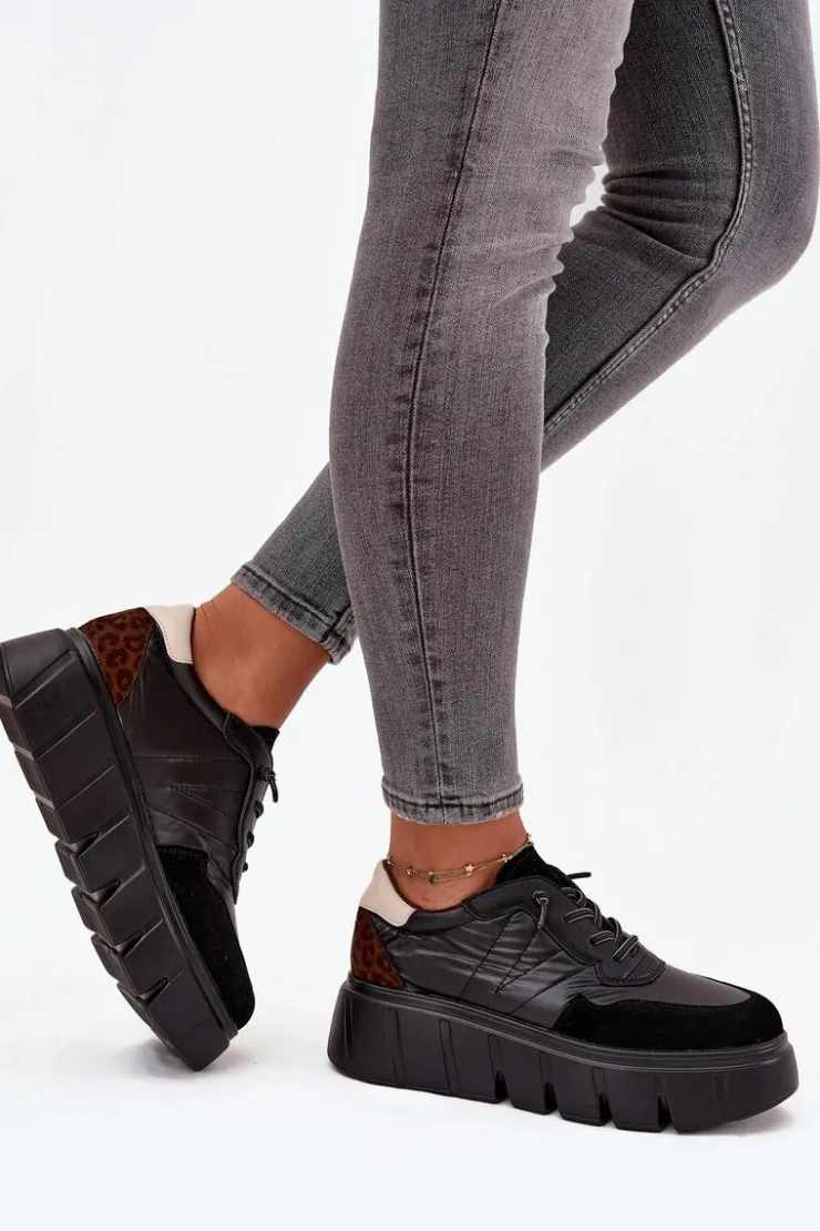 Damskie Buty damskie Vinceza Buty Sportowe Sneakersy Damskie Na Platformie Vinceza 58565 Czarne