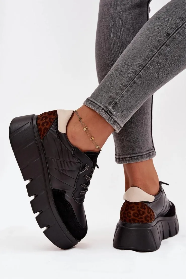 Damskie Buty damskie Vinceza Buty Sportowe Sneakersy Damskie Na Platformie Vinceza 58565 Czarne