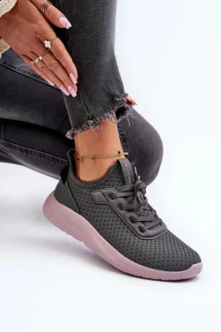 Online 4F Buty Sportowe Sneakersy Damskie RSS2LOWF055 Ciemnoszare