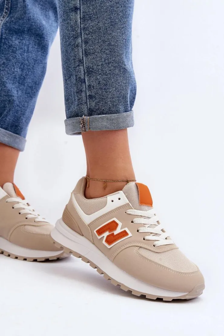 Boto Sneakersy Damskie*Buty Sportowe Sneakersy Damskie Beżowe Lifari