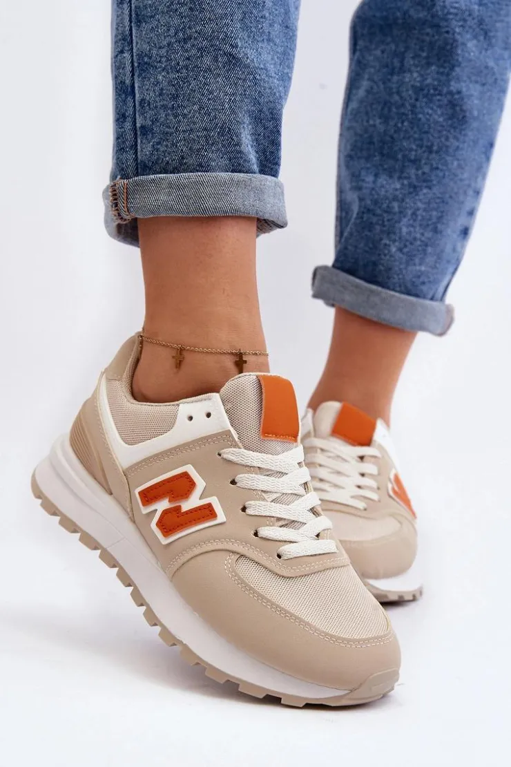 Boto Sneakersy Damskie*Buty Sportowe Sneakersy Damskie Beżowe Lifari