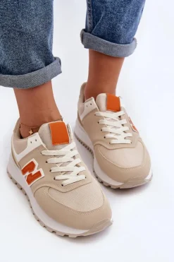 Boto Sneakersy Damskie*Buty Sportowe Sneakersy Damskie Beżowe Lifari