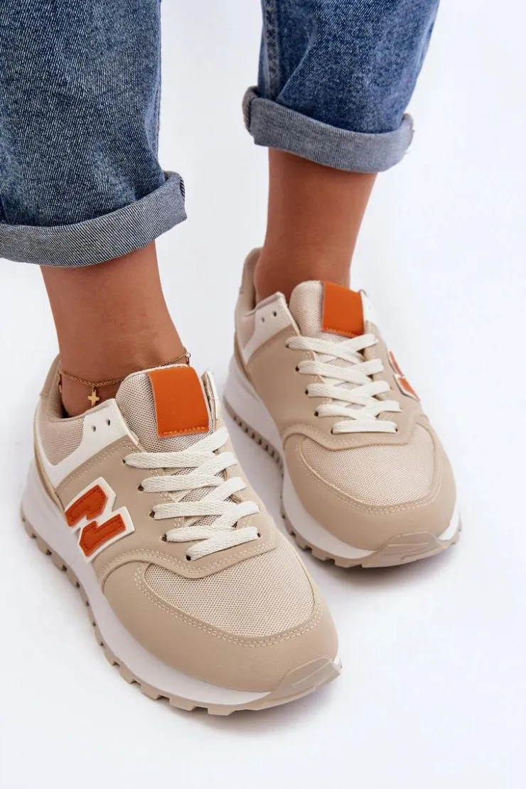 Boto Sneakersy Damskie*Buty Sportowe Sneakersy Damskie Beżowe Lifari