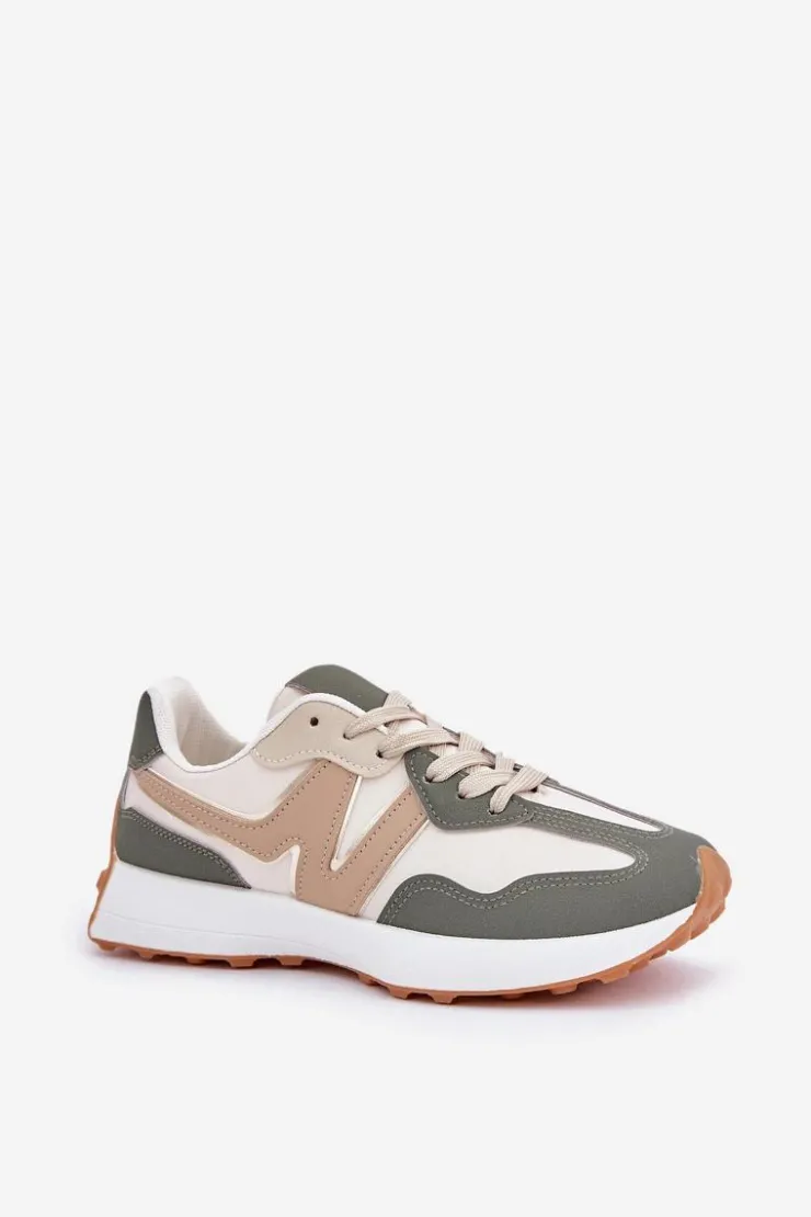 Damskie Boto Buty Sportowe Sneakersy Damskie Beżowo-Zielone Britma