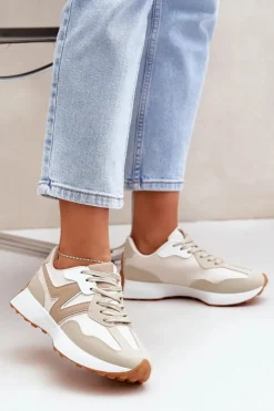 Damskie Boto Buty Sportowe Sneakersy Damskie Beżowe Britma