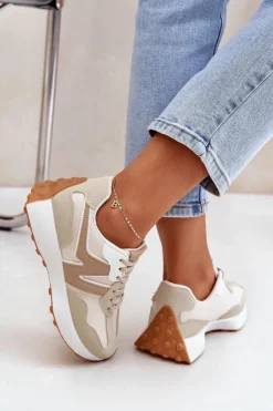 Damskie Boto Buty Sportowe Sneakersy Damskie Beżowe Britma