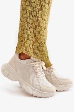 Damskie Boto Buty Sportowe Sneakersy Damskie Beżowe Timoci