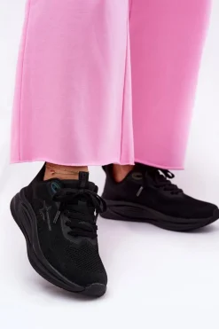 Big Star Shoes Buty Sportowe Sneakersy Damskie Big Star RR274A144 HI-POLY SYSTEM Czarne Czarny