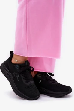 Big Star Shoes Buty Sportowe Sneakersy Damskie Big Star RR274A144 HI-POLY SYSTEM Czarne Czarny