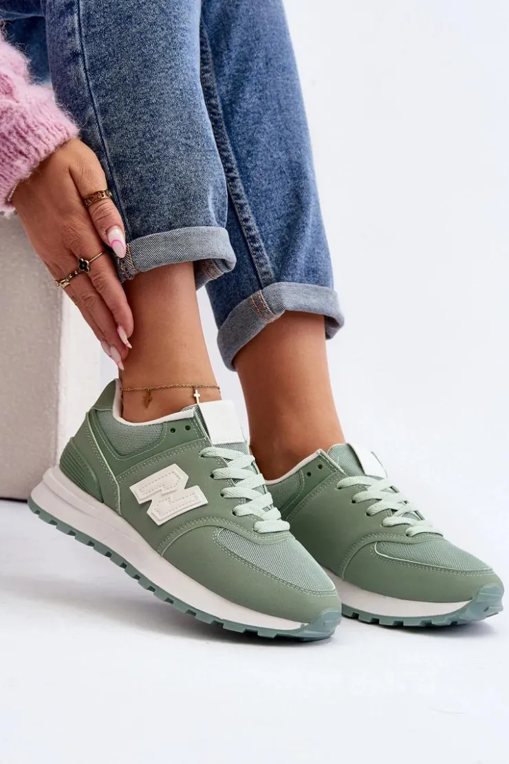 Boto Sneakersy Damskie*Buty Sportowe Sneakersy Damskie Zielone Lifari