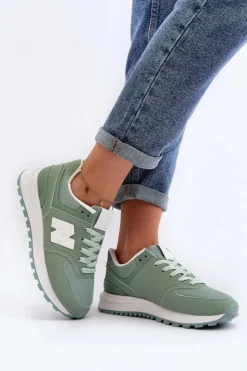 Boto Sneakersy Damskie*Buty Sportowe Sneakersy Damskie Zielone Lifari