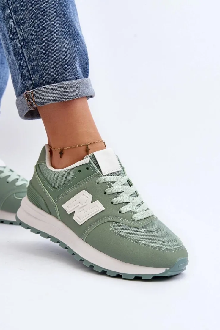 Boto Sneakersy Damskie*Buty Sportowe Sneakersy Damskie Zielone Lifari