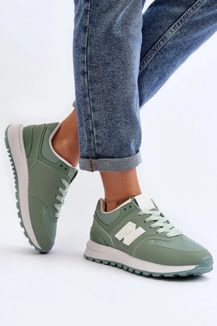 Boto Sneakersy Damskie*Buty Sportowe Sneakersy Damskie Zielone Lifari