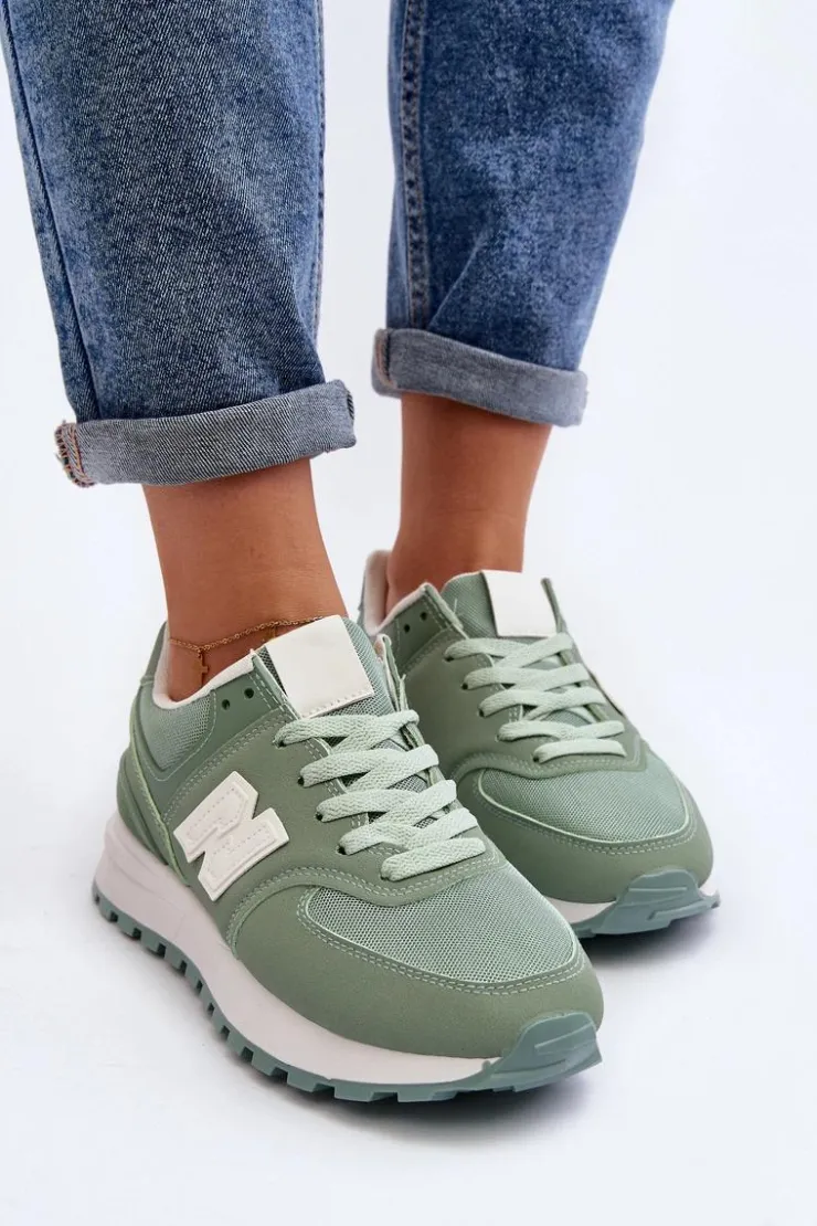 Boto Sneakersy Damskie*Buty Sportowe Sneakersy Damskie Zielone Lifari