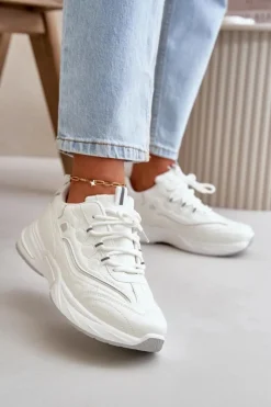 Damskie Boto Buty Sportowe Sneakersy Eko Skórzane Białe Verilisse