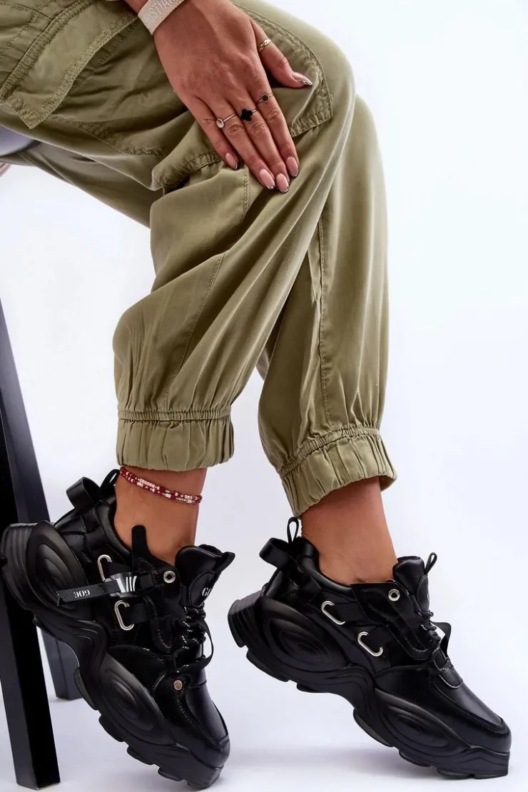 Damskie GOE Buty Sportowe Sneakersy MM2N4014 Czarne